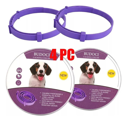 Collar Calmante Para Perros Con Feromonas, 4 Piezas