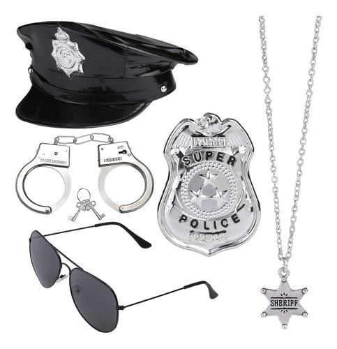 Beelittle Accesorios De Disfraces De Policia Sombrero De Pol