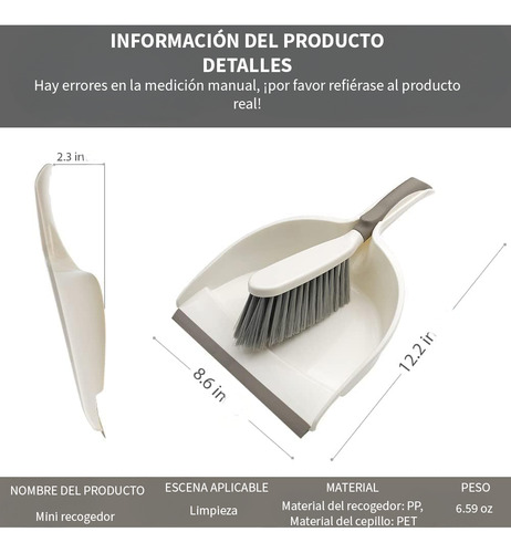 Timotech Set Recogedor Y Escobeta Para Polvo De Mano