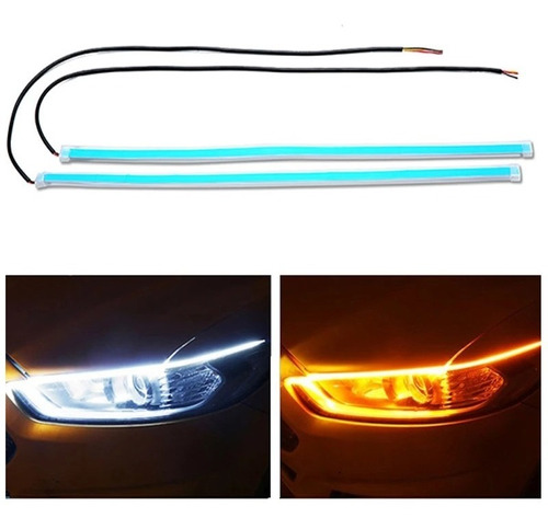 2 Tiras Cintas Led Para Farolas De Carro 45cm C/u