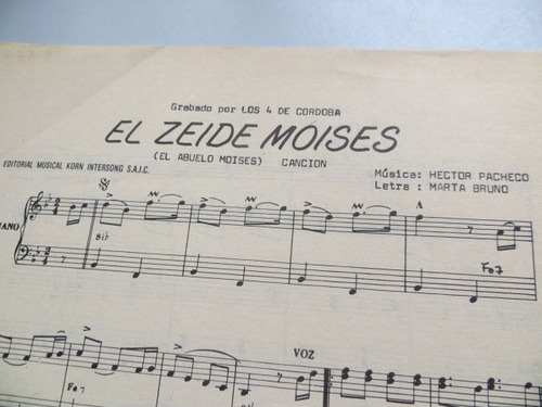 El Zeide Moises (los 4 De Córdoba) + Baila... Partitura