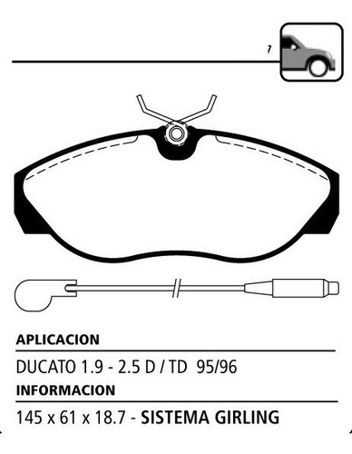 Pastillas De Freno Delanteras Litton P/ Fiat Ducato 96-01