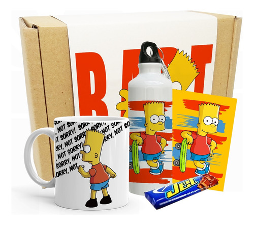 Caja De Regalo Bart Artesanal/the Simpsons/mug/botella/marge