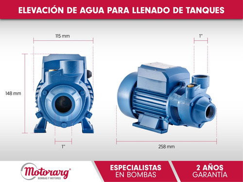 Imagen 9 de 9 de Bomba Periférica Motorarg Pf50 0.5hp 32mts 1700 L/hs 0.5 Hp Frecuencia 50 Hz Fase Eléctrica Monofásica Color Azul