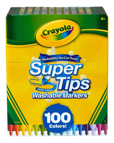 Crayola Juego De Rotuladores Super Tips, Lavables, Colores S