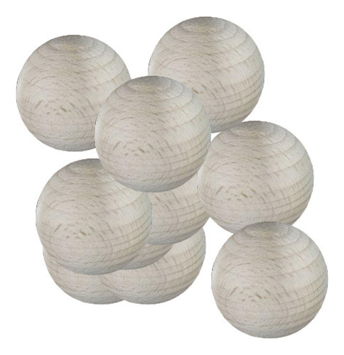 Pelota Redonda De Madera Sin Pintar De 32 Mm, 10 Unidades, P