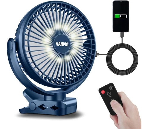 Vanprt 8 Ventilador Portátil Recargable Con Clip Para Tienda