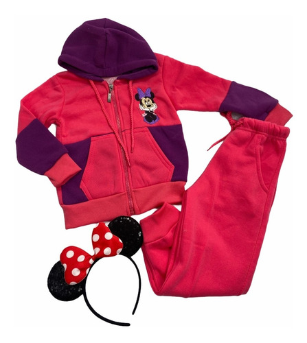 Conjunto De Buzo Minnie Algodon / + Cintillo/ Moda Niña