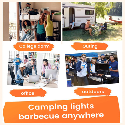 Linterna Portátil Led Plegable Con Luz De Camping Adecuada P