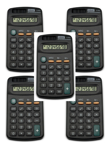 5 Calculadora Eletronica 8 Digitos Mesa Bolso Escolar V 402