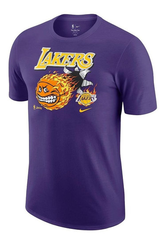 Camiseta Nike Los Angeles Lakers Cartoon Ball Hombre-violeta