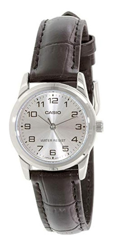 Reloj De Cuarzo De Cuero Negro Casio Ltpv001l-7b Para Mujer