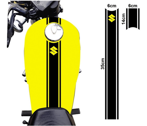 Adesivo Tanque Lateral Intruder 125 Mod. 34e Kit 6 Adesivos