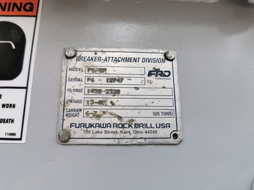 Martillo Hidráulico Kent Furukawa F6 Retroexcavadora