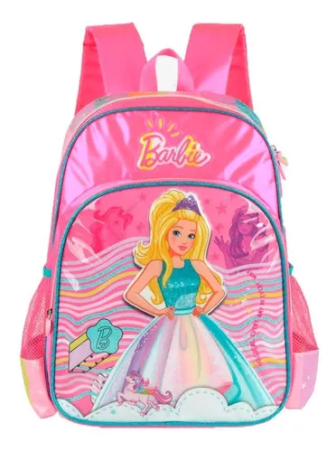 Mochila Barbie Rosa em Couro PU volta as aulas promoção oferta