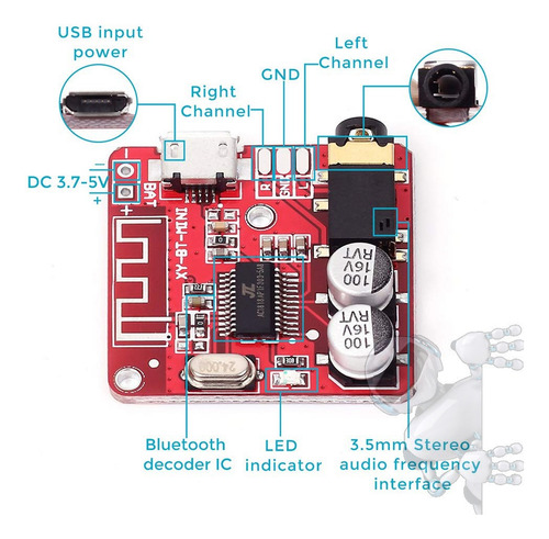 Amplificador Audio Sonido Bluetooth Mp3 Estero Xy-bt-mini