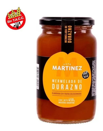 Mermelada de durazno individual Cafe Martinez 450 gramos