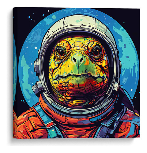 Canvas Lab Cuadro Tortuga Astronauta Pop Art 80x80