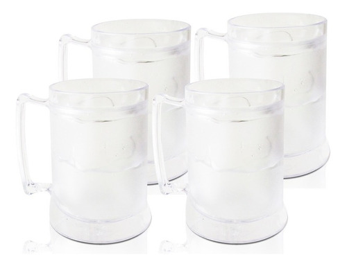 Jogo De Caneca Gel Acrilico Ps Com 4 Peças - Krystalon Copos