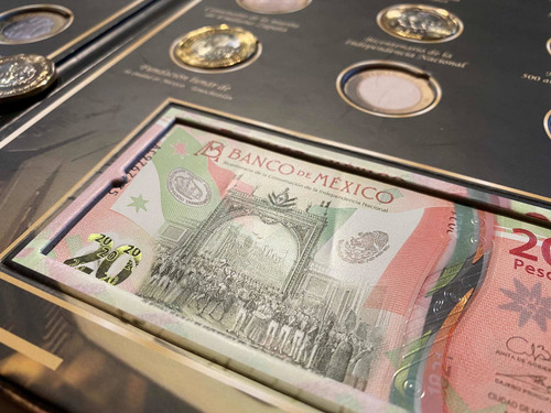 Álbum Para Monedas Y Billetes Conmemorativos De $20 Pesos