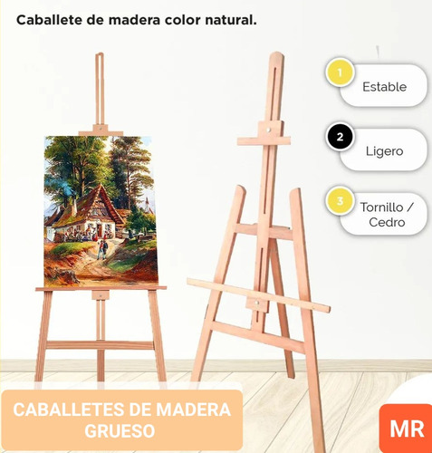 Caballete De Madera Para Pintura Dibujo Diseño Artístico