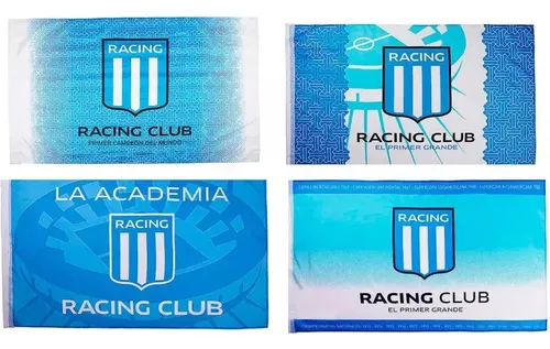 Bandera Racing Club X 4 Unidades 150cm X 90cm Licencia Of. Racing ...