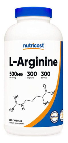 L Arginina Nutricost 500mg (300 Caps.) Aumente Masa Muscular