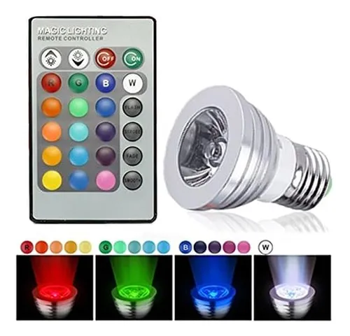 Lampara Led  Gu10 3w Rgb Control 16 Color 220w Envío Gratis