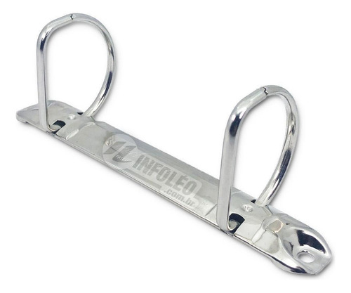 Ferragem 2 Argolas 16mm Cromada Tipo D Para Fichário Pastas