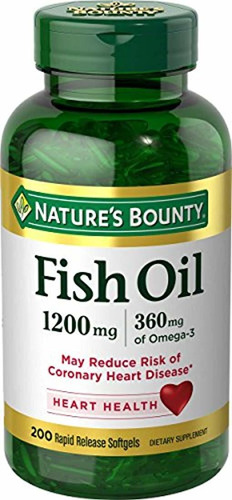 Aceite De Pescado Nature's Bounty, 1200 Mg Omega-3, 200 Cáps