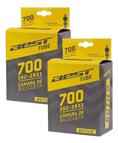 Pack X 2 Camaras De Bicicleta Best 700x35c-28 V. Bicicleta