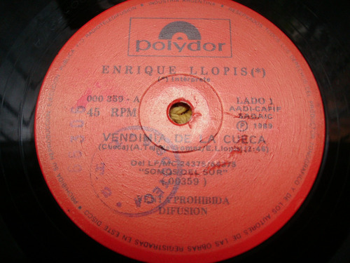 Enrique Llopis / Vendimia De La Cueca - Simple Vinilo Promo