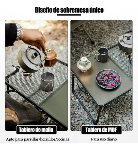 2 En 1 Mesa De Camping Portátil Con Malla De Computadora