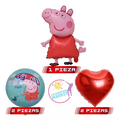 Set 5 Globos Temática Peppa Pig Vestido - PROYECTAMAR