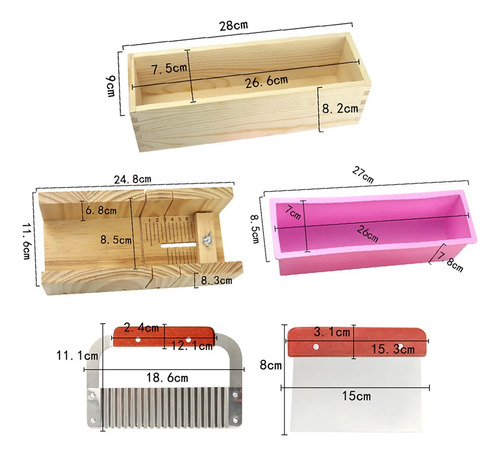 Set De Moldes De Madera Y Silicona Para Hacer Jabón Diy