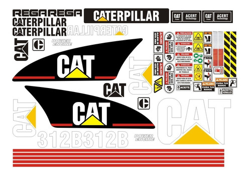 Calcomanías Para Excavadora Caterpillar 312b Opción 1