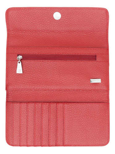 Cartera De Bolsillo Seda Pineda Covalin Diseño Quetzalcóatl Color Rojo Brill