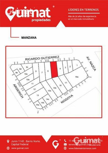 Imagen 9 de 15 de Lideres En Terrenos - Guimat Propiedades, A Mts De Av Nazca. Se Toman M2! En Parte De Pago