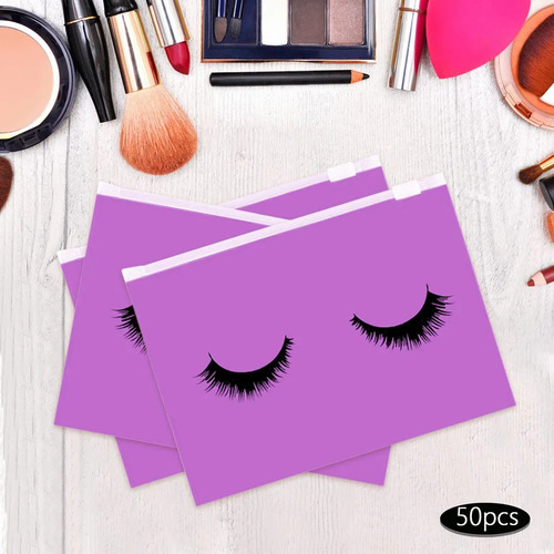 Bolsas De Maquillaje Lavables Para Pestañas, 50 Unidades