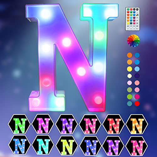 Letras Marquesina Led Coloridas 18 Cambios De Color, Si...