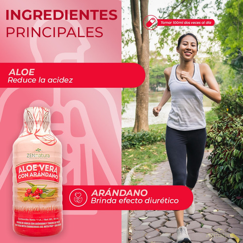 Aloe Vera Con Arándano Zen Natura 1l Antioxidante Diurético