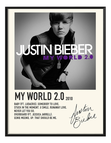 Poster Justin Bieber Album Tracklist My World 2.0 45x30