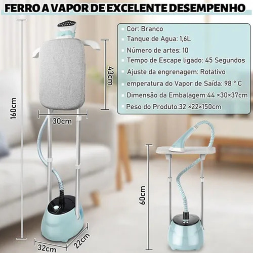 Passadeira A Vapor Vertical 127v Com Suporte E Mangueira