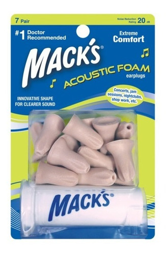 Protetor Auricular Mack's Acoustic Foam - 7 Pares + Case