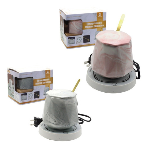 Calentador De Taza Usb En Kit Diseño Marmol | Liquidos 55°c 