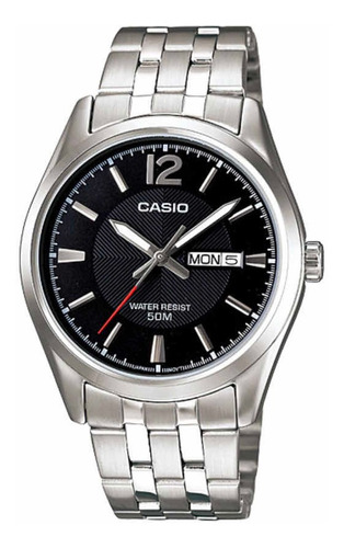 Reloj Casio Hombre Mtp 1335 Fondo Negro Sumergible 