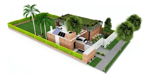 Plano De Casa Moderna Rústica Medidas Diseño Color 82m2