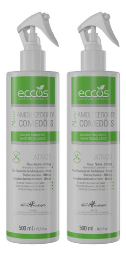 Kit 2 Emolientes Líquido 500ml Eccos Para Limpeza Profunda