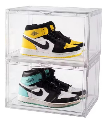 Caja Para Zapatos Transparente Organizador Lateral Apilable Lisa