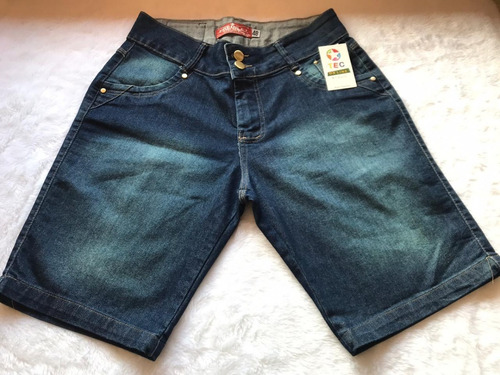 Imagem 1 de 1 de Bermuda Short Jeans Feminino C Lycra Plus Size Promoção 